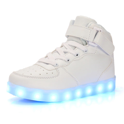 Unisex  Men USB Charging High Top Luminous LED Light Shoes 7 Colors Flashing Casual Light up Shoes for Adult Size 35-46