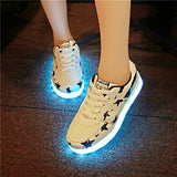 Wholesale Men adult Fashion Led Luminous Shoes 2016 Top Quality LED Lights USB charging Colorful Shoes Lovers Casual Flash Shoes
