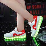 Wholesale Men adult Fashion Led Luminous Shoes 2016 Top Quality LED Lights USB charging Colorful Shoes Lovers Casual Flash Shoes