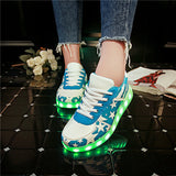 Wholesale Men adult Fashion Led Luminous Shoes 2016 Top Quality LED Lights USB charging Colorful Shoes Lovers Casual Flash Shoes