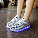 Wholesale Men adult Fashion Led Luminous Shoes 2016 Top Quality LED Lights USB charging Colorful Shoes Lovers Casual Flash Shoes