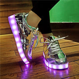 Wholesale Men adult Fashion Led Luminous Shoes 2016 Top Quality LED Lights USB charging Colorful Shoes Lovers Casual Flash Shoes