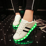 Wholesale Men adult Fashion Led Luminous Shoes 2016 Top Quality LED Lights USB charging Colorful Shoes Lovers Casual Flash Shoes