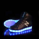 SYTAT Fashion led shoes 2016 Luminous Shoes High Quality LED Lights Colorful Shoes High Casual Shoes Rabbit's Hair Snow Boots